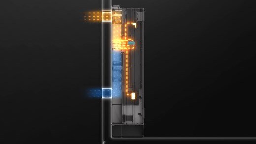 ESCLUSIVO CANALE DI RAFFREDDAMENTO POSTERIORE - GESTIONE INTELLIGENTE DEL CALORE